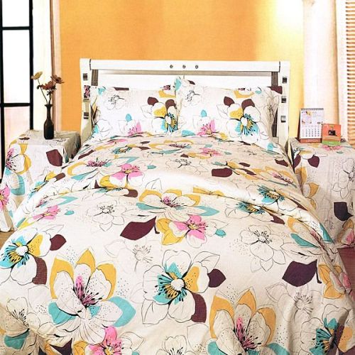 Blancho Bedding - [Peony in Spring] 100% Cotton 5PC Bed In A Bag (Twin Size)